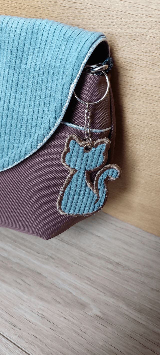 Sac à main Mignon marron et bleu clair