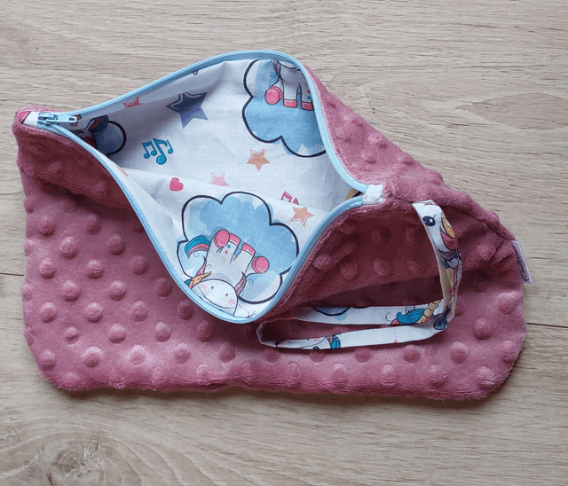 Trousse souple vieux rose licorne