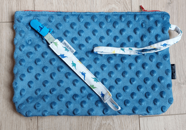 Trousse souple bleu dino