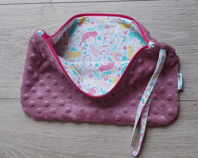 Trousse souple vieux rose chat