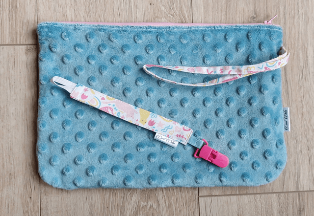 Trousse souple turquoise chat