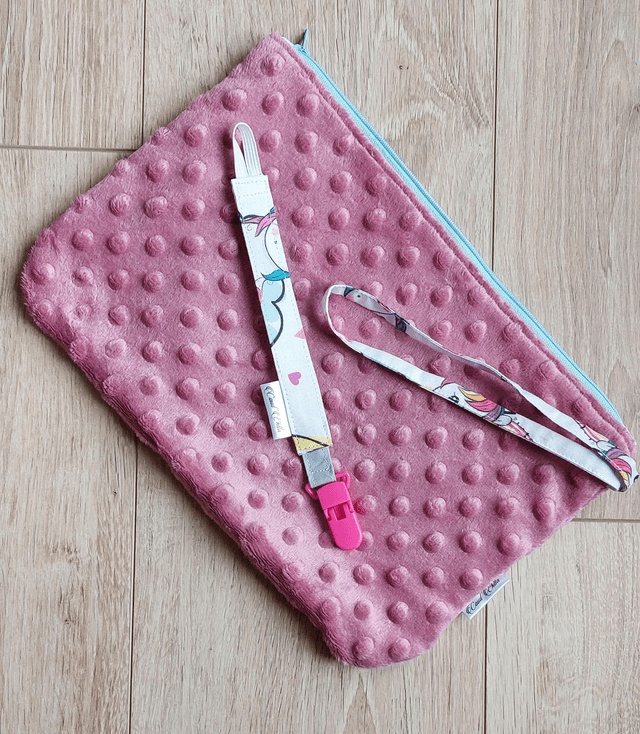 Trousse souple vieux rose licorne