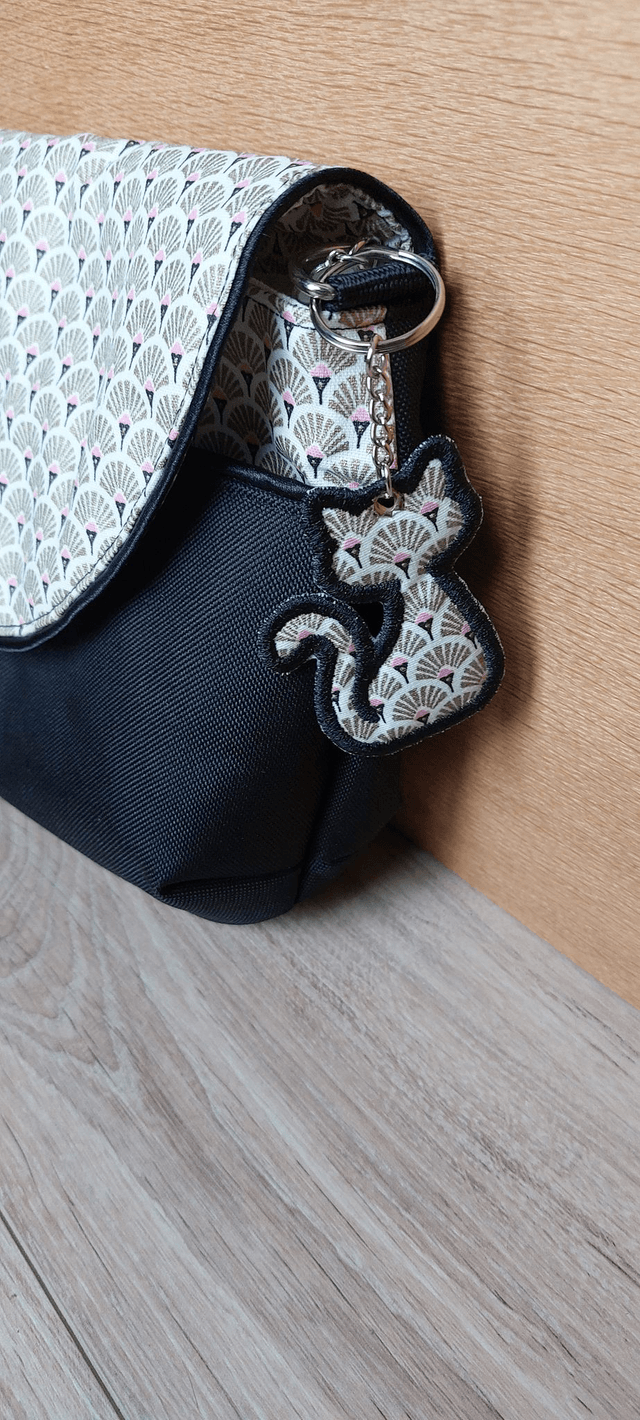 Sac à main Mignon éventails dorés et roses