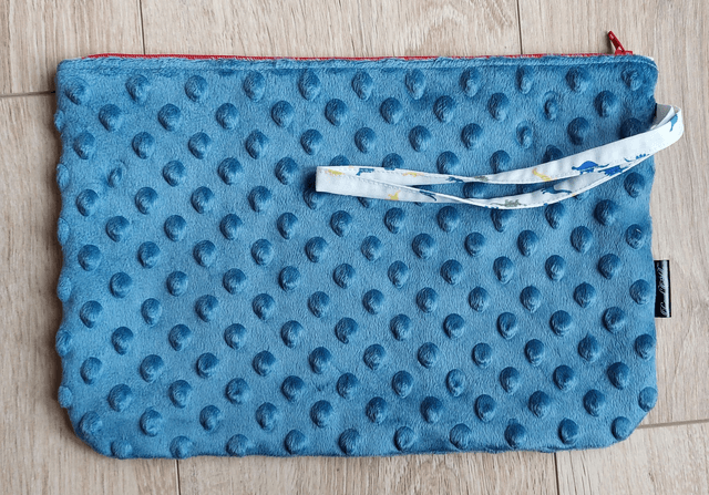 Trousse souple bleu dino