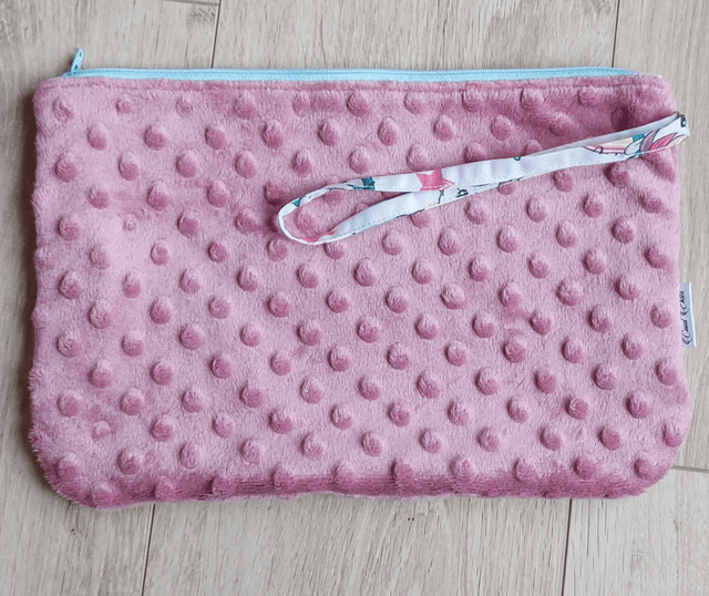 Trousse souple vieux rose licorne
