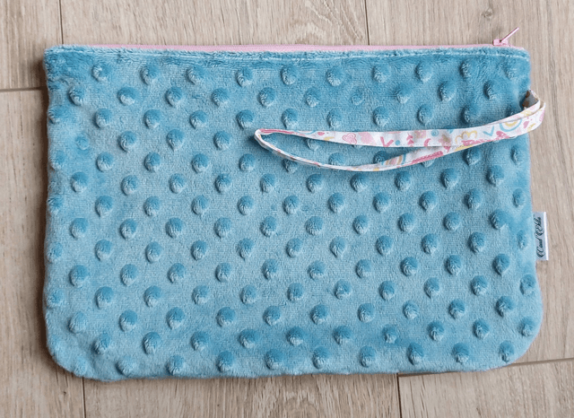 Trousse souple turquoise chat